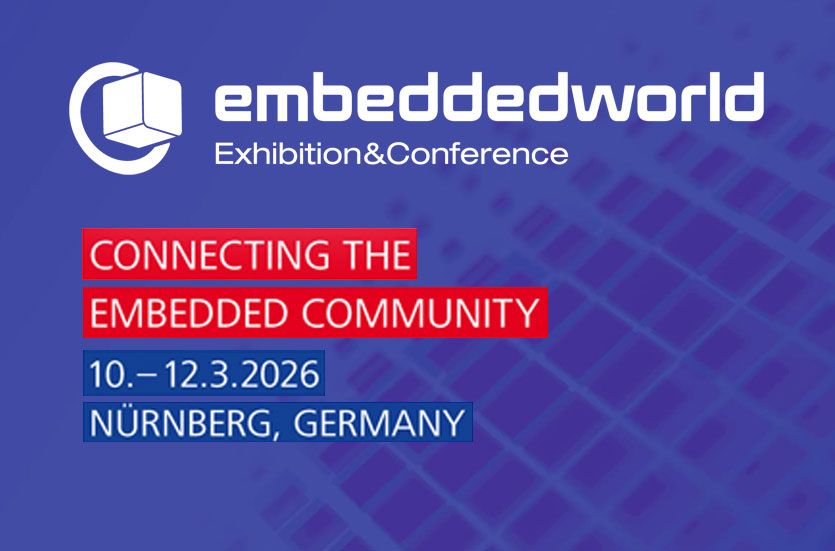 Vom 10. - 12. März 2026 ist die CODESYS Group auf der embedded world in Nürnberg vetreten.