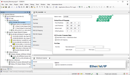 Screenshot CODESYS Industrial Ethernet