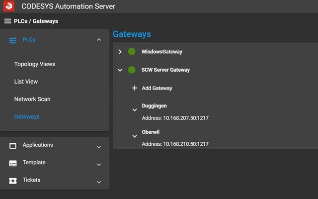 PLCs / Gateways CODESYS Automation Server